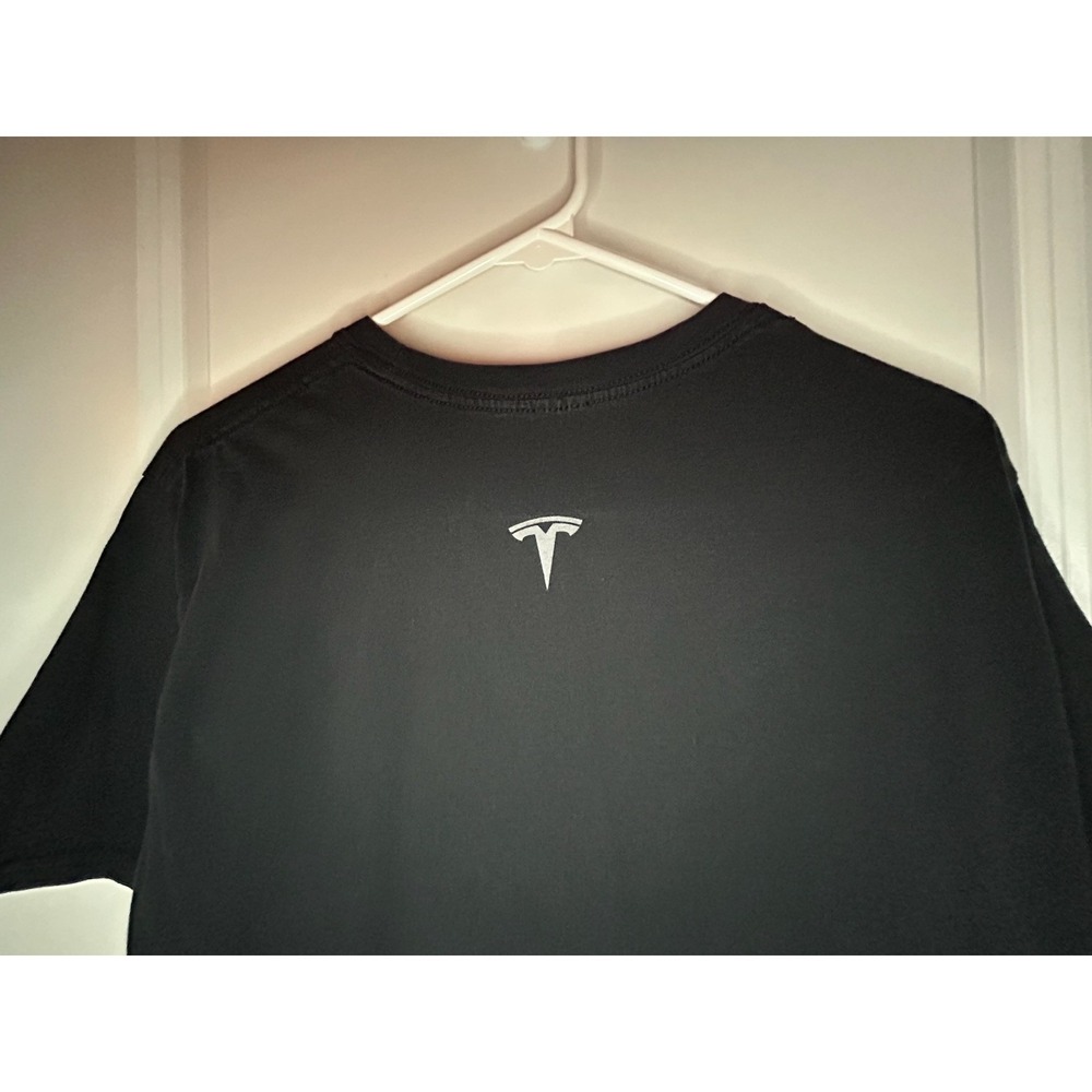 Tesla Elon Musk "Black At Tesla" Textured Spell Out T-Shirt Sz Mens Large - Picture 5 of 5